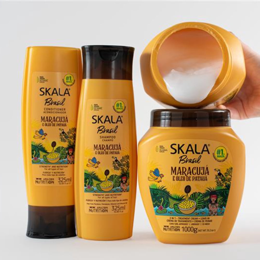 Skala Passion Fruit & Patua Oil 2-in-1 Hair Treatment Cream & Leave-In Conditioner for Strength & Hydration, 35.2 oz