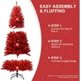 thumbnail image 6 of imerelez Artificial 6ft Pre-Lit Artificial Christmas Tree with 804 PVC Branch Tips, Hinged Premium & Foldable Base for Indoor Holiday Decorating Red, 6 of 9