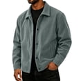 thumbnail image 2 of Men's Corduroy Jacket Fall Casual Button Down Jacket with Notched Collar & Side Pockets Relaxed Fit Outerwear, 3XL, 2 of 9
