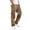 Khaki #13, variant on Mens Cargo Pants Wide Leg Lightweight Casual Trousers Elastic Waist Pull on Soft Pants with Pockets Gray XL