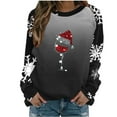thumbnail image 2 of WXLWZYWL Christmas Sweatshirt Women Christmas Snowman Reindeer Print Pullover Casual Long Sleeve Holiday Shirts Tops, 2 of 4