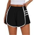 thumbnail image 2 of XFHLMJFF Shorts For Women Summer Casual Elastic Waist Loose Fit With Pockets Running High Waisted Athletic Pleated Contrast Color Lightweight Dailywear, 2 of 9