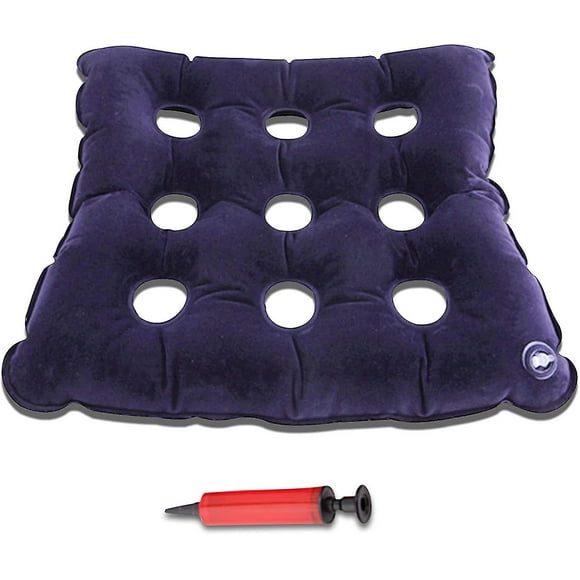 Cojín de asiento inflable de aire, cojín tipo gofre con alivio de presión y bomba de aire, 19 pulgadas