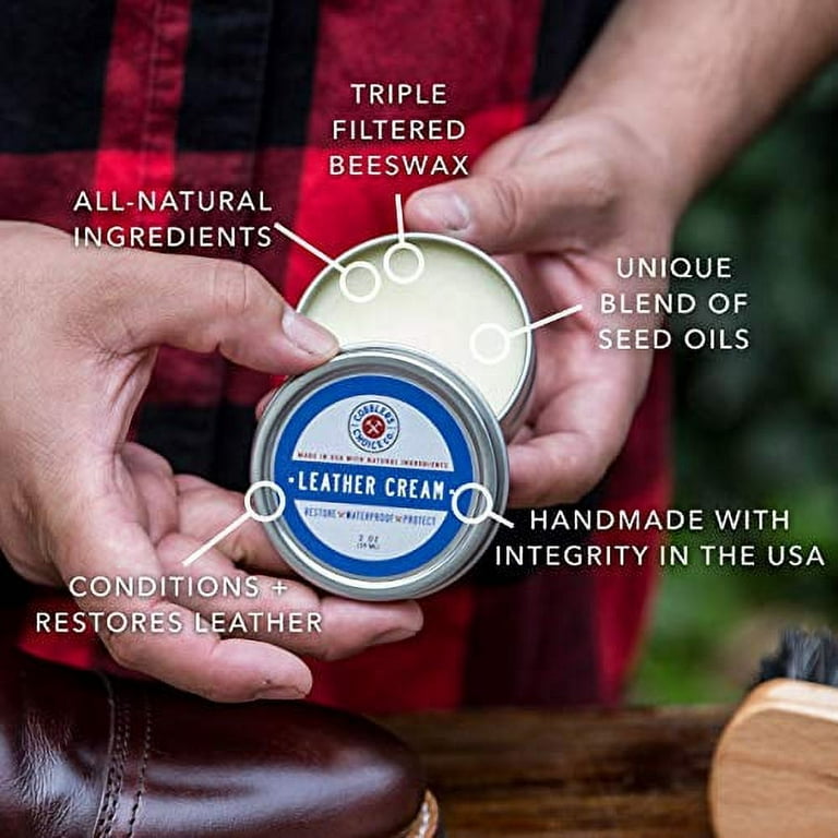 Cobbler's Choice All-Natural Leather Cream - Restores and Protects Smooth Leather - Made with Triple Filtered Beeswax - 2 oz.