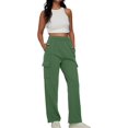 thumbnail image 2 of Womens Cargo Sweatpants Casual Baggy Fleece High Waisted Joggers Pants, 2 of 6