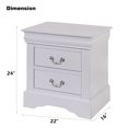 thumbnail image 4 of Tcbosik Modern 2-Drawer Nightstand with Metal Handles, Fully Assembled Bedside Table, Solid Wood Frame, White, 4 of 10