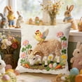 thumbnail image 4 of Outdoor Easter Decorations Short Lint Pillow Cover 18inch Cute Embroidery Decorative Throw Pillowcase for Sofa Bedroom Living Room Home Decoration Easter Good Things, New, Multicolor-a, 4 of 6