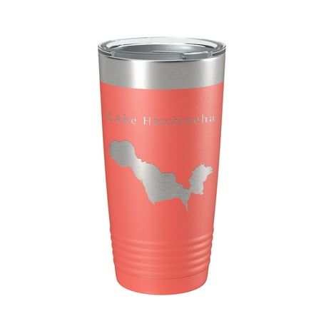 

Lake Hatchineha Map Tumbler Travel Mug Insulated Laser Engraved Coffee Cup Florida 20 oz Coral