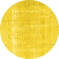 thumbnail image 1 of Ahgly Company Machine Washable Indoor Round Persian Yellow Traditional Area Rugs, 6' Round, 1 of 4