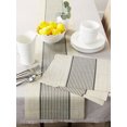 thumbnail image 6 of Contemporary Home Living Set of 6 Beige and Black Striped Rectangular Placemats 13" x 17.25", 6 of 8