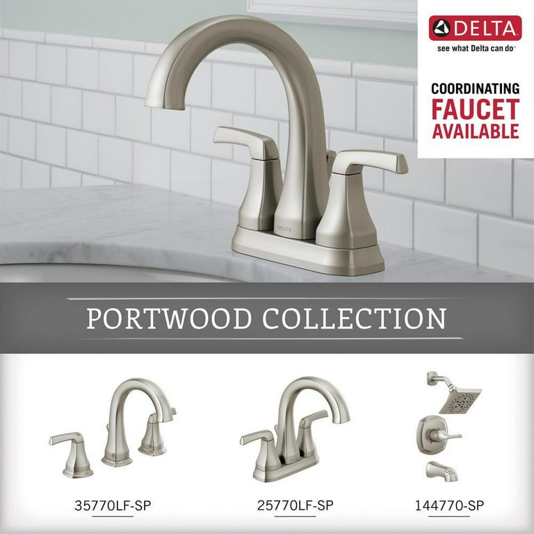 OUTLET商品♠ BASSOLS 4点セット　STANLEY　グレー系　D Delta PWD64-BN Portwood 4 Piece Bath Accessory Set Satin Nickel