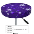 thumbnail image 4 of Round Bar Stool Seat Covers, Dark Purple Snowflakes Elastic Round Chair Cover Stool Seat Slipcover Bar Stool Cushions Round Pad for 12-14 inch, 4 of 7