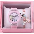 thumbnail image 1 of Reloj luminoso para niños, reloj electrónico de silicona luminoso con unicornio y pulsera (2 uds./juego), 1 of 6