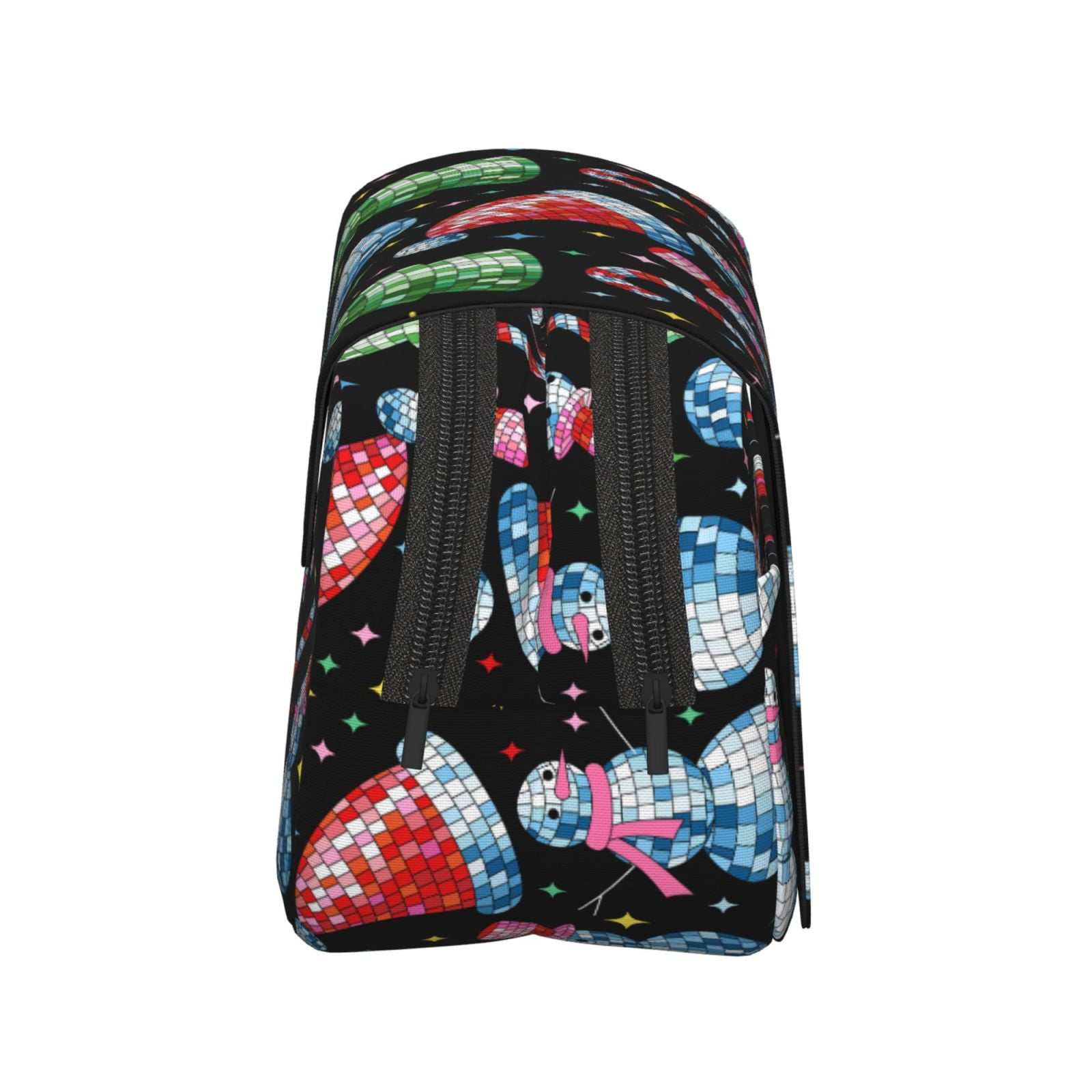 Rateoe Disco Mirror Ball Snowman Pattern Double Clamshell Pen Case, Storage Organizer with Two Zipper Compartments– Holds Up to 50 Pencils & Pens