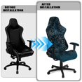 thumbnail image 5 of Jiueut Black Leopard Marble Print 4 PCS Gaming Chair Covers, Stretchable Chair Protective Cover with 2 Pieces Arm Rest Cushion Anti-Dust Universal Chair Slipcover Protector, 5 of 7