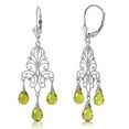 thumbnail image 2 of Galaxy Gold GG 14K White Gold 3.75 CTW Natural Peridot Dangle Earrings - August Birthstone - Abundance & Joy - Fine Jewelry for Women, 2 of 3