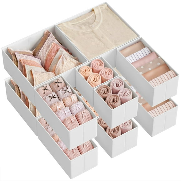 Organizador de cajones SONGMICS, juego de 12 unidades, tela blanca nube
