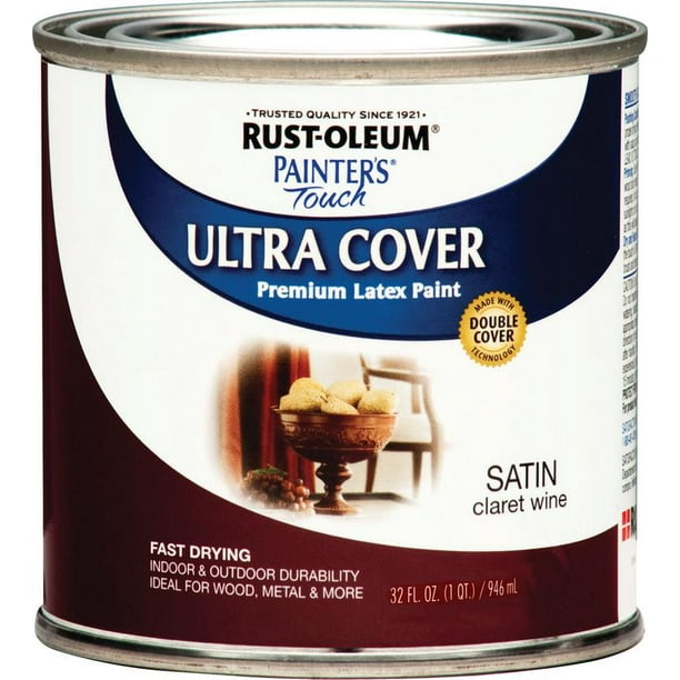 RUSTOLEUM PAINTER'S Touch 240286 BrushOn Paint, Satin, Claret Wine, 1