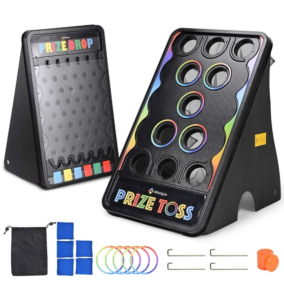 WinSpin Bean Bag Toss Game & Medium Prize Drop Board for Carnival Events School