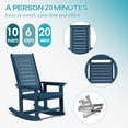 thumbnail image 3 of FODINGHILL Outdoor Rocking Chair Set of 4,HDPE Oversized Rocking Chair Outdoor,High Back Rocking Patio Chairs for Porch Garden Balcony,Blue, 3 of 9