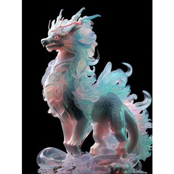 (sz4899) Resina Con Dragón Luminoso Serie Animal 30x40CM