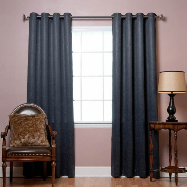 Quality Home Faux Leather Grommet Top, Black Faux Leather Curtains Brown