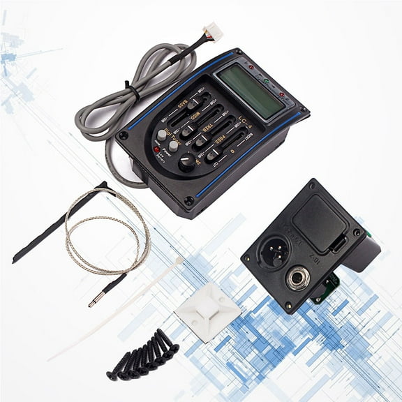 LABRIMP 1 Set Black Plastic Guitar Preamp with 4 Bands EQ Equalizer for Noisy Rooms