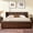 Dark Walnut, variant on OKD Fluted Queen Size Bed Frame with Wingback Headboard, Footboard Storage Bench with Built-in Drawers & Lift-Up Compartments, Wood & Steel Platform Bed Frame, No Box Spring Needed, Natural Oak