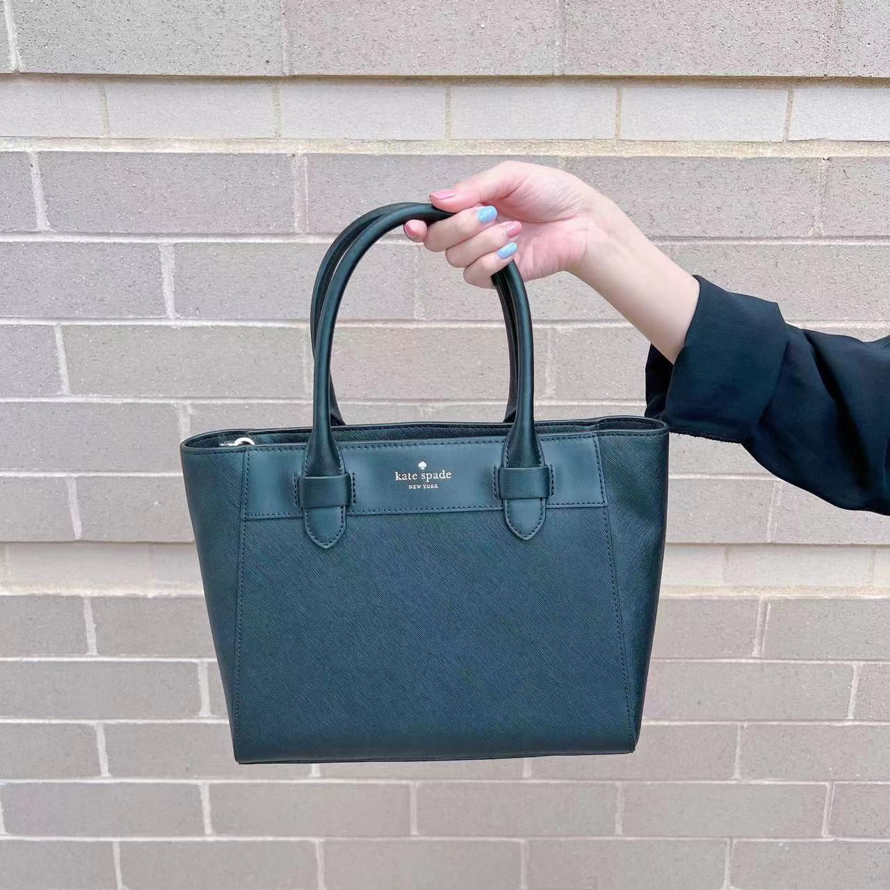 Kate Spade New York by Kate Spade Women s Faux Leather Satchel Handbag Black Walmart