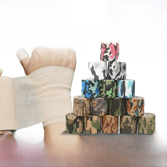 Cinta elástica autoadhesiva de camuflaje para deportes al aire libre, cinta protectora telescópica, cinta de camuflaje