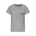 thumbnail image 4 of MIXUE Girls Tops & T-Shirts Kids Summer Heart Print Round Neck Short Sleeve Loose Casual T Shirts Daily-Wear,Gray,8-9 Years, 4 of 4