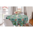 thumbnail image 1 of Retro Round Tablecloth, Cheerful Hipster Pattern Old Analogue Photo Cameras Doodle Style Film Equipment, Circle Table Cloth Cover for Dining Room Kitchen Decor, 60", Multicolor, by Ambesonne, 1 of 2