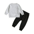 thumbnail image 3 of Caqnni Toddler Baby Boy Fall Outfit Sweatshirt Tops Elastic Pants Set Cute Fall Winter Set for 0 6 12 18 24 M 1t 2t 3t 4t 5t 6t,2-3 Years,Grey, 3 of 9