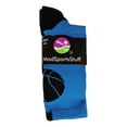 thumbnail image 2 of Basketball Logo Crew Socks (Electric Blue/Black, X-Large) - Electric Blue/Black,X-Large, 2 of 7