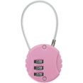 thumbnail image 1 of 3-digit Travel Combination Lock Zinc Alloy Cable Padlock Backpacks Security Lock Wire Rope Luggage Lock Weather-proof, 1 of 7