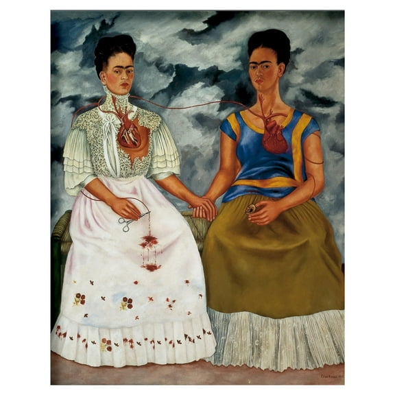 Monem Art Frida Poster - The Two Fridas Print - Magic Realism Art - Mexican Painter Art - Gift for Men & Women - Great Wall Decor for Dorm, Office, Living Room or Bedroom Wall Art