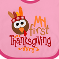 thumbnail image 4 of Inktastic My 1st Thanksgiving Cute Turkey with Feathers Boys or Girls Baby Bib, 4 of 4