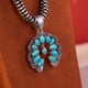 thumbnail image 3 of Conjunto de collar y pendientes para mujer, estilo rústico, de alta costura, vaquera, turquesa, 3 of 7