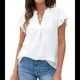 thumbnail image 1 of Blusa de Mujer con Cuello en V y Mangas con Volantes, Blusas Holgadas, Elegantes, Casuales, Lindas, para Verano S, 1 of 9