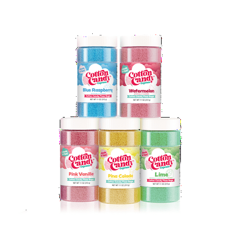 Cotton Candy Express 5-Flavor Pack, Cotton Candy Floss Sugar, 11 oz