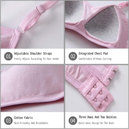 3 Pack Training Bras for Girls Seamless Breathable Sports Bra Teen Girl Bras Bralette for Girls 10-16