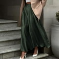 thumbnail image 4 of Fgnfyis Women's Satin High Waist Skirts Summer Fall Outfits Elegant Party Flowy A-line Maxi Skirt formal Green M, 4 of 7