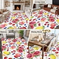 thumbnail image 6 of Summer Fruit Washable Living Room Rugs 5'x8', Watercolor Peach Lemon Blueberry Farmhouse Low Pile Throw Large Area Rug Non-Slip Sturdy Edge Binding Carpet for Living Room Kitchen Office, 6 of 9