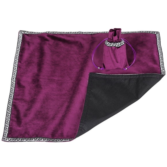 Portable Altar Tarot Table Cloth Anti-Slip Velvet Tarot Divination Tablecloth with Tarot Cards Bag Board