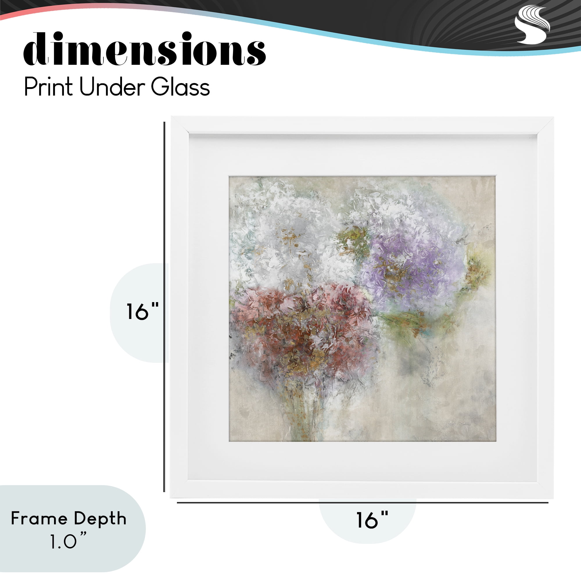 Stupell Industries Dappled Visuals Flowers White Framed Print Under Glass, design by Leah Rei