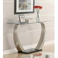 thumbnail image 2 of Pruitt Glass Top Metal Base Console Table Satin Silver, 2 of 3