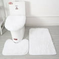 thumbnail image 2 of 3 Piece Bathroom Set, Includes Bath Mat 19"X30", Contour Rug 19"X19", Toilet Lid Cover 19"X19", Soft Plush Material, Non-Slip Backing, Machine Washable, Easy Setup, 2 of 4