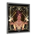 thumbnail image 2 of Designart 'Retro Girl In Golden Art Deco Geometrics I' Modern Framed Art Print, 2 of 4