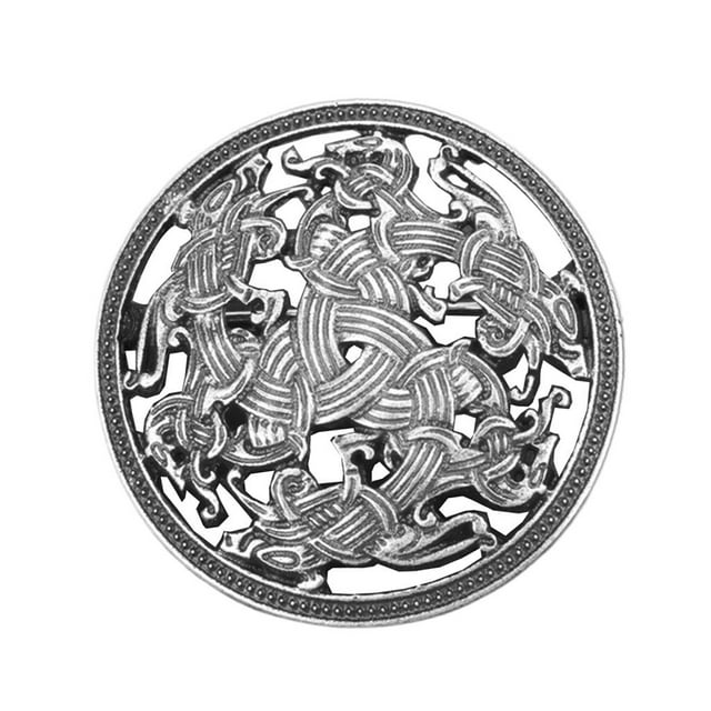 Broche vikingo de plata, alfiler vintage para mujer, alfiler de solapa, joyería vikinga 3