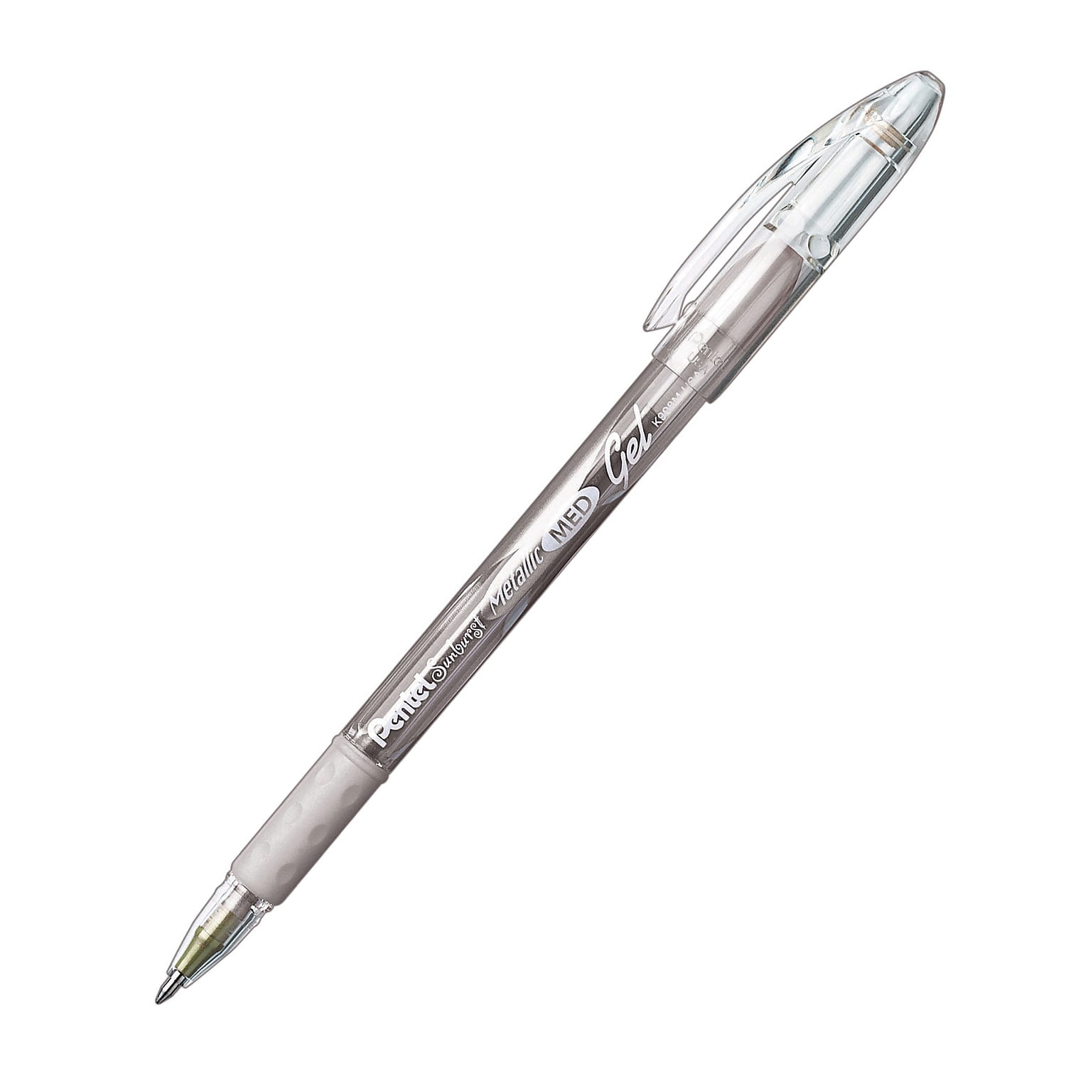 Pentel Sunburst Metallic Pen Silver Pack of 12 (PENK908Z-12)